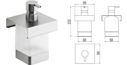Дозатор для мыла «Inda» Indissima Barra A8812MNS21 на рейлинг матовый хром Дозатор для мыла «Inda» Indissima Barra A8812MNS21 на рейлинг матовый хром
