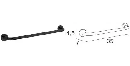 Полотенцедержатель «Inda» One A2490ANE на стену чёрный матовый