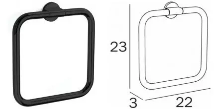 Полотенцедержатель «Inda» One A2416ANE на стену чёрный матовый