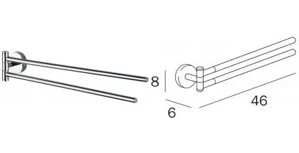Полотенцедержатель двойной поворотный «Inda» Forum A36150CR на стену хром