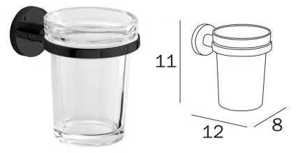 Стакан для зубных щёток «Inda» One A2410ANE03 на стену чёрный матовый