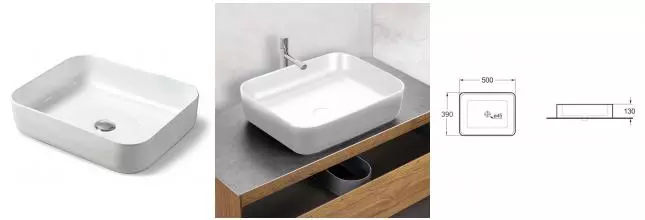 Раковина «Vincea» 50/41 VBS-105 фарфоровая белая