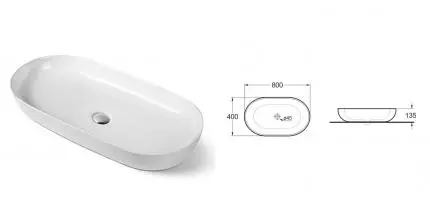 Раковина «Vincea» 80/40 VBS-114 фарфоровая белая