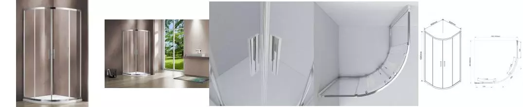 Душевой угол-ограждение «Vincea» Garda VSQ-1G900CL 90/90 прозрачный четверть круга без поддона Душевой угол-ограждение «Vincea» Garda VSQ-1G900CL 90/90 прозрачный четверть круга без поддона