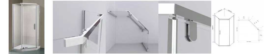Душевой угол-ограждение «Vincea» Stresa VSP-1S100CL 100/100 прозрачный многоугольный без поддона универсальный Душевой угол-ограждение «Vincea» Stresa VSP-1S100CL 100/100 прозрачный многоугольный без поддона универсальный