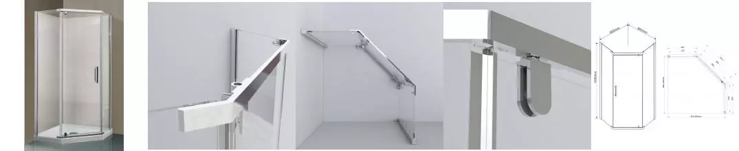 Душевой угол-ограждение «Vincea» Stresa VSP-1S900CL 90/90 прозрачный многоугольный без поддона универсальный Душевой угол-ограждение «Vincea» Stresa VSP-1S900CL 90/90 прозрачный многоугольный без поддона универсальный