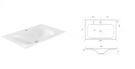 Раковина «Vincea» 80/50 VCB-1F800W искусственный камень белая Раковина «Vincea» 80/50 VCB-1F800W искусственный камень белая