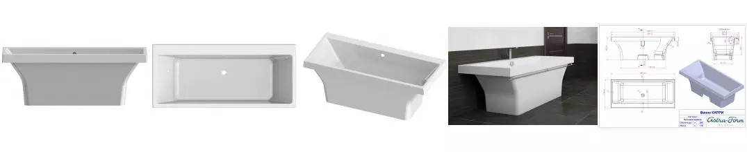 Ванна из литьевого мрамора «Астра-Форм» Капри 180/80 без сифона белая