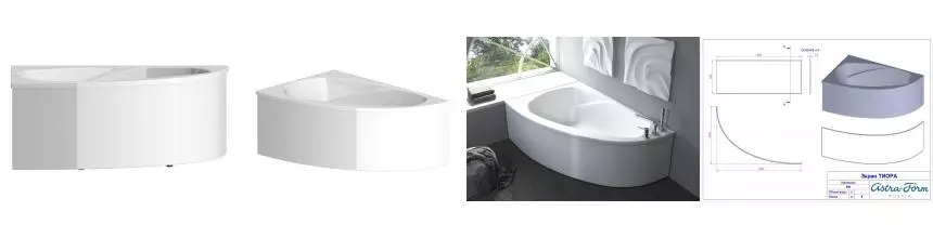 Экран под ванну «Астра-Форм» Тиора белый универсальный