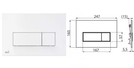 Кнопка смыва «AlcaPlast» M570 белая