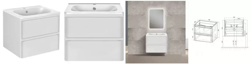 Тумба с раковиной «Vincea» Vico 60 (VCB-2VP600W) подвесная G.White Тумба с раковиной «Vincea» Vico 60 (VCB-2VP600W) подвесная G.White