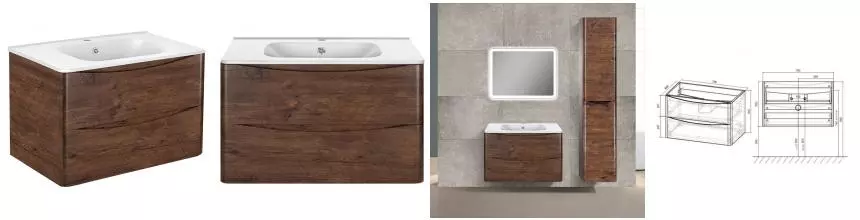 Тумба с раковиной «Vincea» Paola 80 (VCB-2VP800W) подвесная R.Wood Тумба с раковиной «Vincea» Paola 80 (VCB-2VP800W) подвесная R.Wood