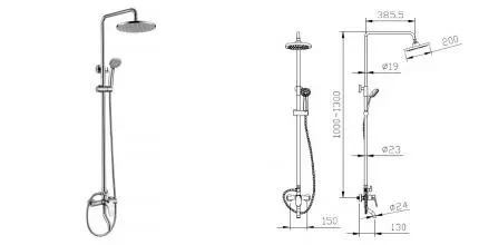 Душевая система «Bravat» Eler F6191238CP-A-RUS хром