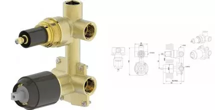 Внутренняя часть смесителя «Bravat» Built-in D969BW-B-ENG чёрный матовый Внутренняя часть смесителя «Bravat» Built-in D969BW-B-ENG чёрный матовый
