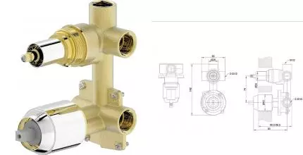 Внутренняя часть смесителя «Bravat» Built-in D969CP-B-ENG хром Внутренняя часть смесителя «Bravat» Built-in D969CP-B-ENG хром