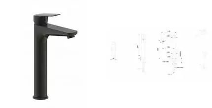 Смеситель для раковины «Bravat» Rhein F1429564BW-A-ENG чёрный матовый Смеситель для раковины «Bravat» Rhein F1429564BW-A-ENG чёрный матовый