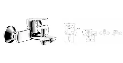 Смеситель для ванны «Bravat» Rhein F6429564CP-01-ENG хром