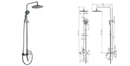 Душевая система «Bravat» Rhein F6429564CP-A-ENG хром Душевая система «Bravat» Rhein F6429564CP-A-ENG хром