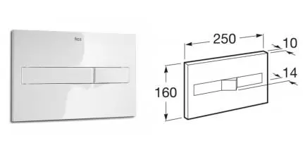 Кнопка смыва «Roca» PL2 Dual 890096000 пластик белая Кнопка смыва «Roca» PL2 Dual 890096000 пластик белая