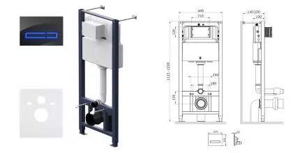 Инсталляция для унитаза с кнопкой «Am.Pm» Touchless Pro I012704.50A38