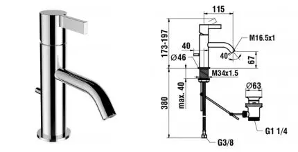 Смеситель для раковины «Laufen» Kartell By Laufen 3113310041011 с донным клапаном хром Смеситель для раковины «Laufen» Kartell By Laufen 3113310041011 с донным клапаном хром