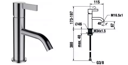 Смеситель для раковины «Laufen» Kartell By Laufen 3113310901001 матовый хром