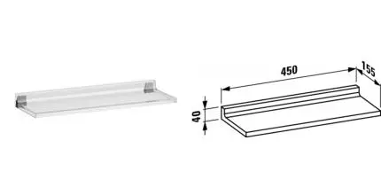 Полка к зеркалу «Laufen» Kartell By Laufen 3853300840001 на стену прозрачная