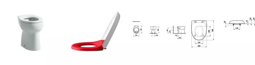 Приставной унитаз «Laufen» Florakids 8.2203.6.000.027.1 (8.9103.1.062.000.1) белый с сиденьем дюропласт с микролифтом красное