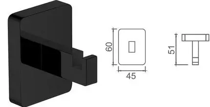 Крючок «Aquanet» 6582MB на стену чёрный матовый