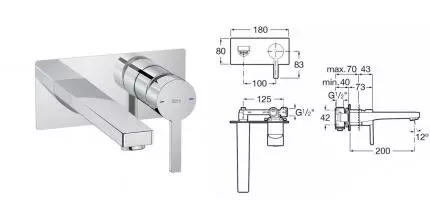Смеситель для раковины «Roca» Naia 75A3596C00 хром