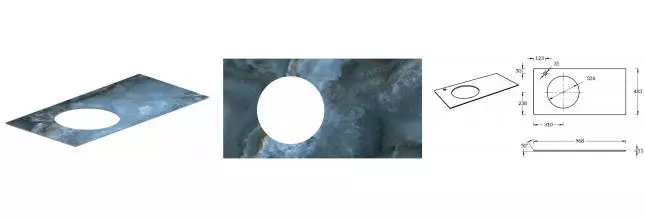 Мебельная столешница «Kerama Marazzi» Cono 97 (SG) без отверстия под смеситель керамогранит синяя