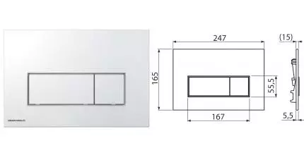 Кнопка смыва «Kerama Marazzi» M571KM пластик хром Кнопка смыва «Kerama Marazzi» M571KM пластик хром