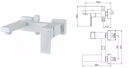 Смеситель для ванны «Aquanet» Blanco AF420-20W белый матовый