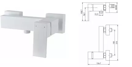 Смеситель для душа «Aquanet» Blanco AF420-30W белый матовый