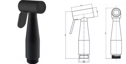 Ручная гигиеническая лейка «Aquanet» Passion AF300-83B чёрная матовая