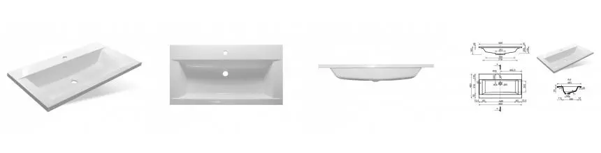 Раковина «Эстет» Рава 90 литьевой мрамор белая Раковина «Эстет» Рава 90 литьевой мрамор белая