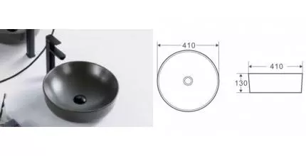 Раковина «Belbagno» 41/41 BB1315-H311 фаянсовая серая матовая Раковина «Belbagno» 41/41 BB1315-H311 фаянсовая серая матовая