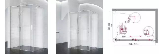 Душевой угол-ограждение «Belbagno» ACQUA-AH-1-140/80-C-Cr 140/80 прозрачный/хром прямоугольный без поддона универсальный Душевой угол-ограждение «Belbagno» ACQUA-AH-1-140/80-C-Cr 140/80 прозрачный/хром прямоугольный без поддона универсальный