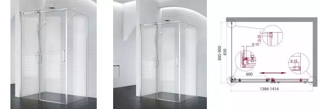 Душевой угол-ограждение «Belbagno» ACQUA-AH-1-140/90-C-Cr 140/90 прозрачный/хром прямоугольный без поддона универсальный Душевой угол-ограждение «Belbagno» ACQUA-AH-1-140/90-C-Cr 140/90 прозрачный/хром прямоугольный без поддона универсальный