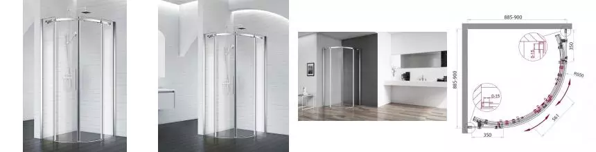 Душевой угол-ограждение «Belbagno» ACQUA-R-2-90-C-Cr 90/90 прозрачный/хром без поддона Душевой угол-ограждение «Belbagno» ACQUA-R-2-90-C-Cr 90/90 прозрачный/хром без поддона