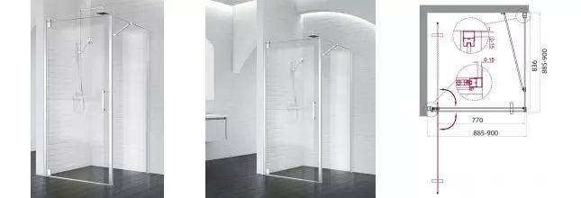 Душевой угол-ограждение «Belbagno» MARMI-A-1-90-C-Cr прозрачный/хром без поддона универсальный Душевой угол-ограждение «Belbagno» MARMI-A-1-90-C-Cr прозрачный/хром без поддона универсальный