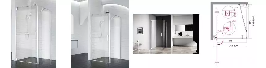 Душевой угол-ограждение «Belbagno» MARMI-AH-1-80/100-C-Cr прозрачный/хром без поддона универсальный Душевой угол-ограждение «Belbagno» MARMI-AH-1-80/100-C-Cr прозрачный/хром без поддона универсальный