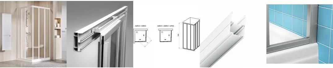 Душевой уголок ASRV3-75 198 профиль белый, стекло матовое Grape