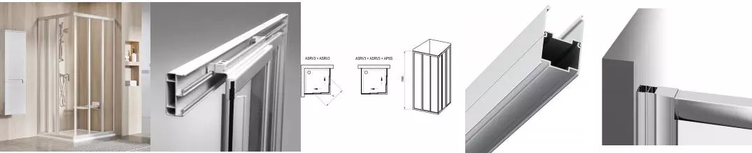 Душевой уголок ASRV3-80 198 профиль сатин, стекло прозрачное Transparent
