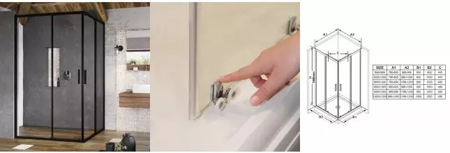 BLSRV2K-90 чёрный+Transparent · Blix Slim, Ravak, X1XM70300Z1