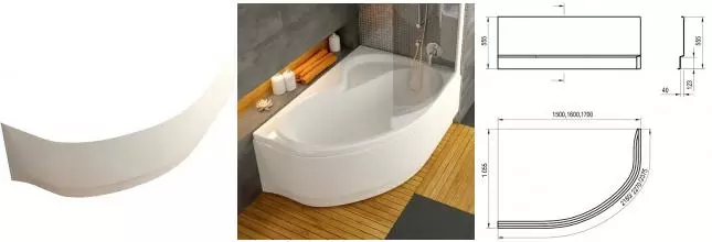 Экран под ванну «Ravak» Rosa II 160 белая правый