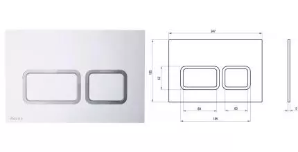 Кнопка смыва «Ravak» Twin Flat X01739 металл сатин Кнопка смыва «Ravak» Twin Flat X01739 металл сатин