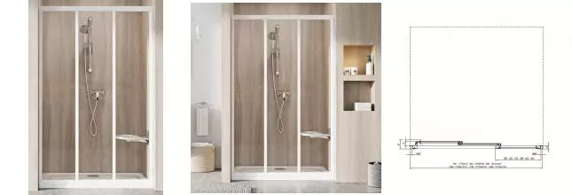 Душевая дверь «Ravak» Supernova ASDP3 120/198 Transparent/белая универсальная Душевая дверь «Ravak» Supernova ASDP3 120/198 Transparent/белая универсальная