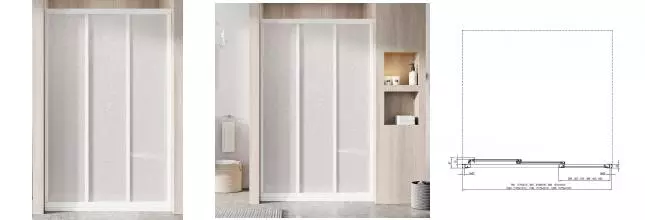 Душевая дверь «Ravak» Supernova ASDP3 130/198 Pearl/белая полистирол универсальная Душевая дверь «Ravak» Supernova ASDP3 130/198 Pearl/белая полистирол универсальная