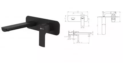 Смеситель для раковины «Lemark» Ursus LM7226BL чёрный